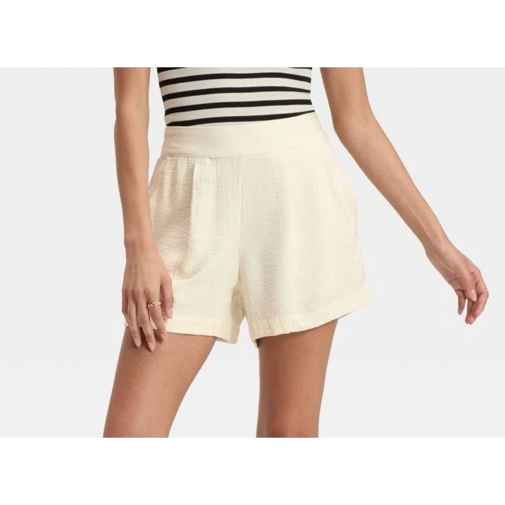 NEW A New Day High-Rise Modern Gauze Shorts Cream Size XXL - Picture 1 of 11